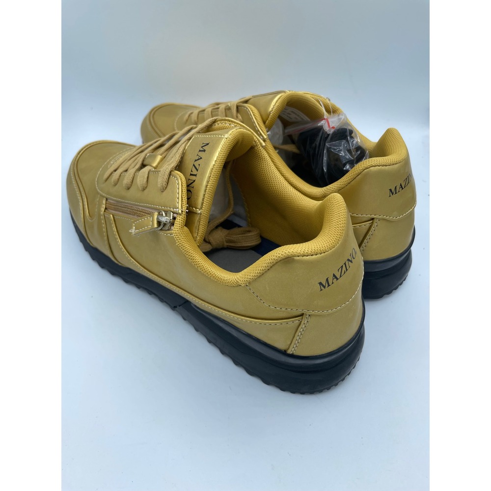 Mazino Selenite-480 Mens Gold Metallic Side Zip Sneakers JMS05202106S Size 14 - Picture 3 of 8